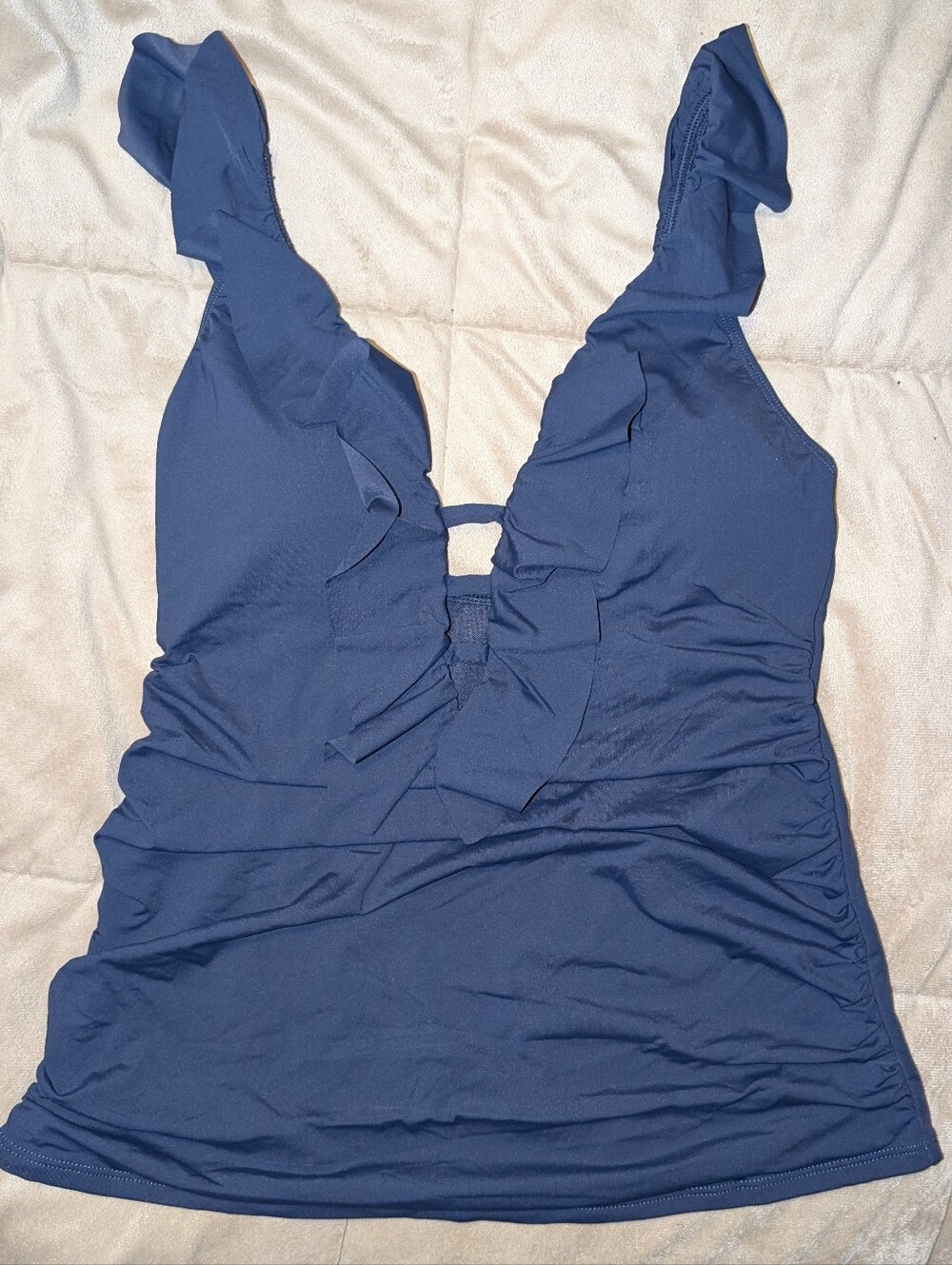 Bleu Rod Beattie Kore Ruffle Scoop Neck Tankini Top